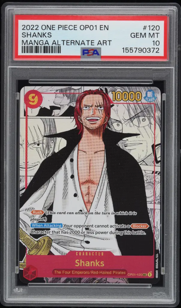 2022 One Piece Op01-Romance Dawn #120 Shanks Manga Alternate Art