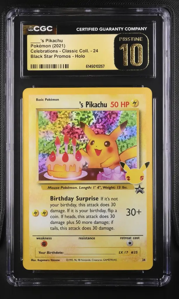 2021 Pokemon Celebrations - Classic Collection ____'s Pikachu Black Star Promos Holo #24 CGC 10 Pristine