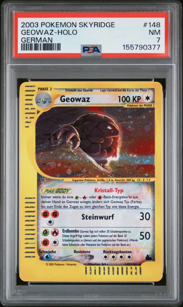 2003 Pokemon Skyridge Geowaz-Holo German #148 PSA 7