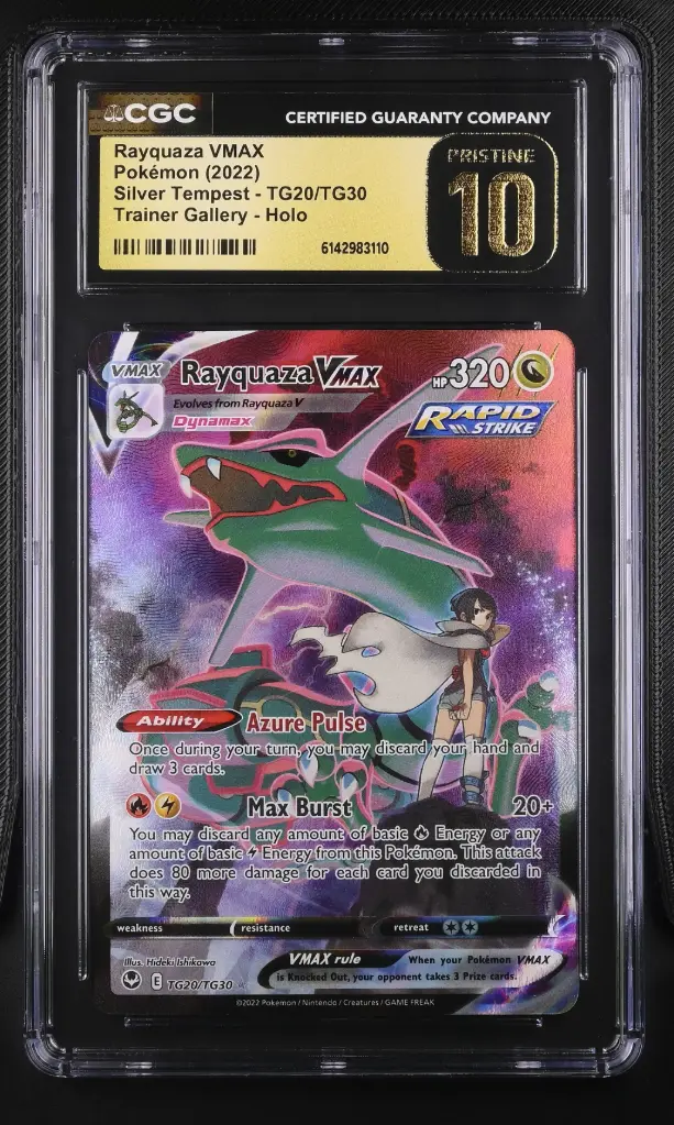 2022 Pokemon Silver Tempest Rayquaza VMAX Trainer Gallery Holo #TG20/TG30 CGC 10 Pristine