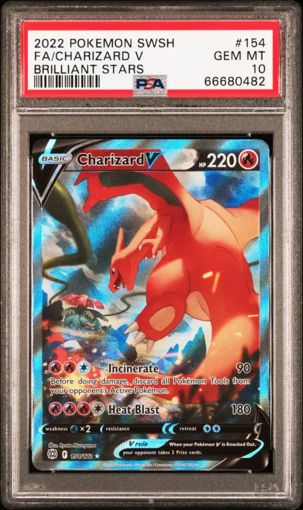 2022 Pokemon Sword & Shield Brilliant Stars #154 Full Art / Charizard V