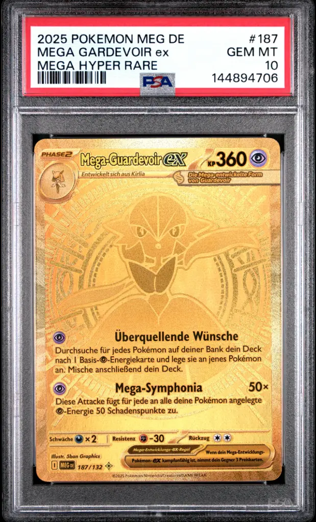 2025 Pokemon German Meg De-Mega Evolution Mega Gardevoir Ex Mega Hyper Rare #187 PSA 10