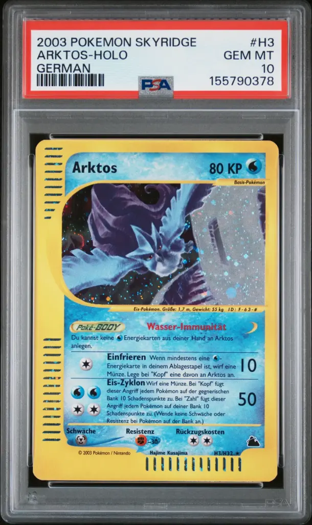 2003 Pokemon Skyridge Arktos-Holo German #H3 PSA 10