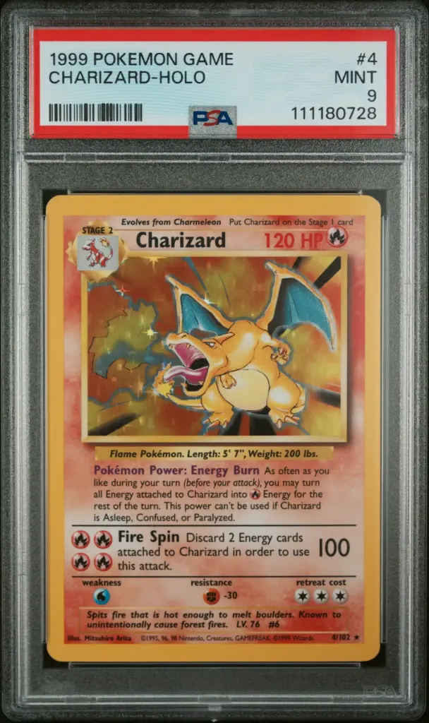 1999 Pokemon Game #4 Charizard-Holo PSA 9