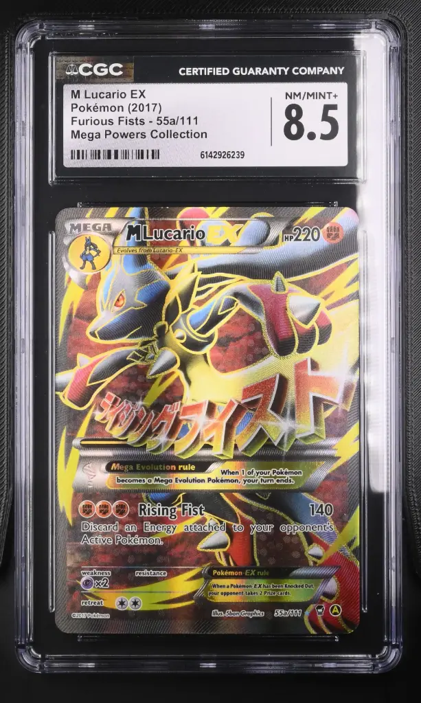 2017 Pokemon Furious Fists M Lucario EX Mega Powers Collection #55a/111 CGC 8.5
