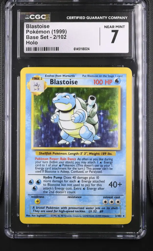 1999 Pokemon Base Set - Unlimited Blastoise Holo #2/102 CGC 7