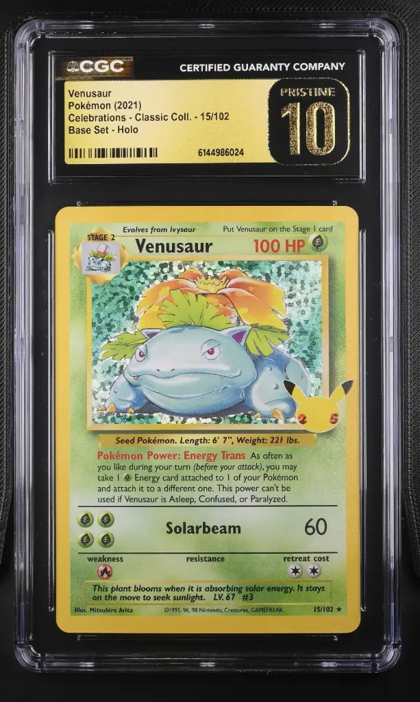 2021 Pokemon Celebrations - Classic Collection Venusaur Base Set Holo #15/102 CGC 10 Pristine