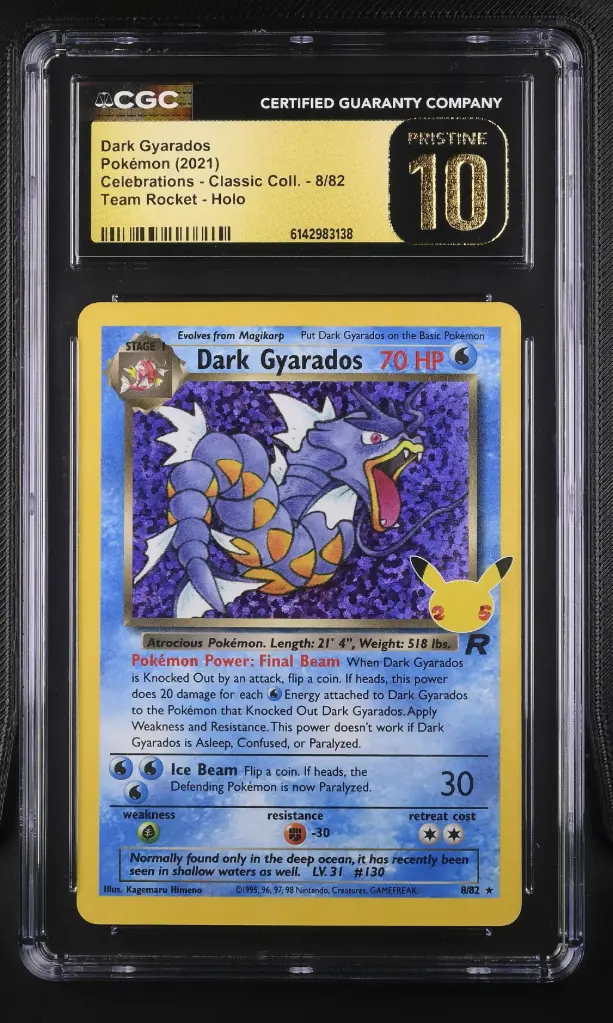 2021 Pokemon Celebrations - Classic Collection Dark Gyarados Team Rocket Holo #8/82 CGC 10 Pristine