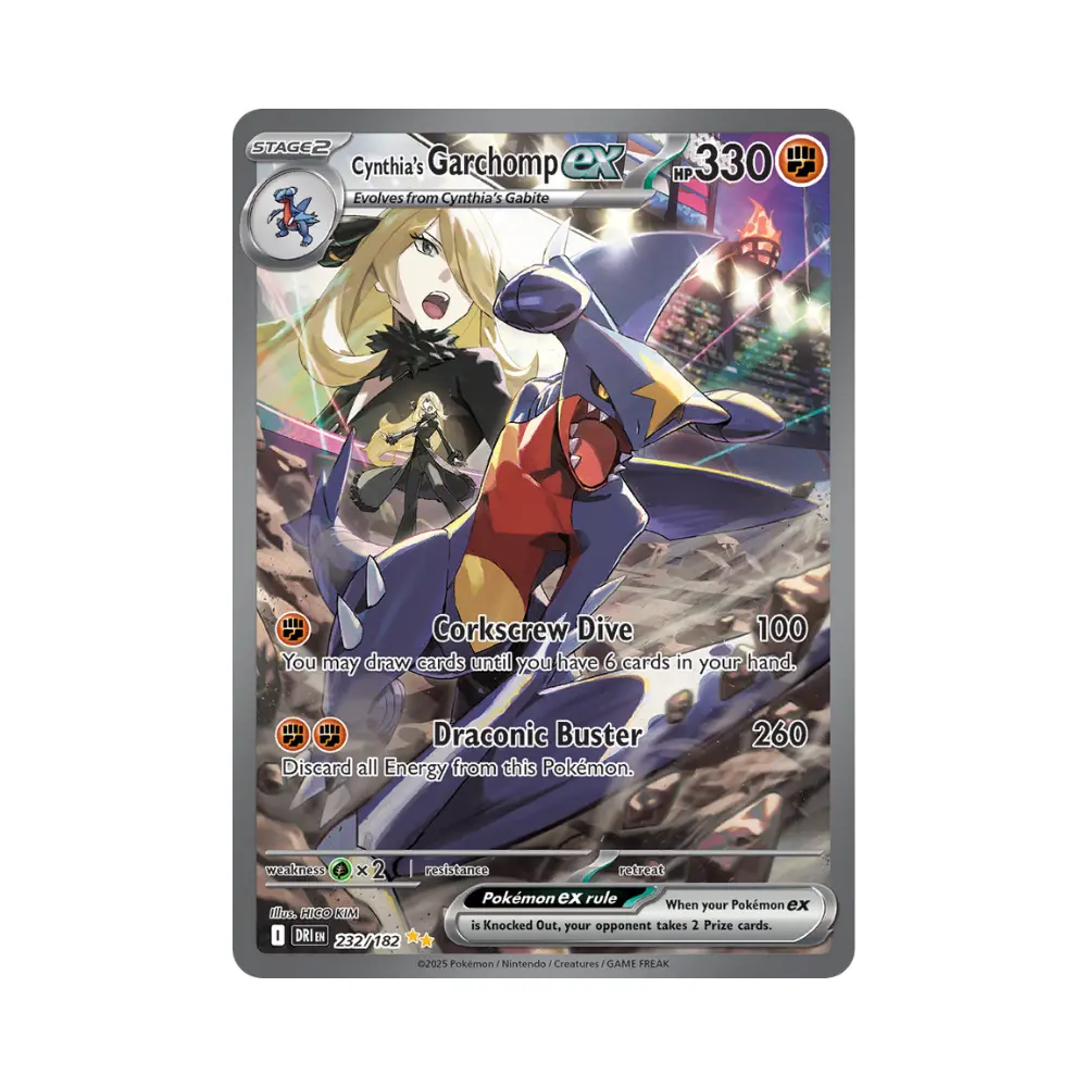 Cynthias Knakrack ex [Corkscrew Dive | Draconic Buster] (Cynthia's Garchomp ex) - Destined Rivals - #232 - DE