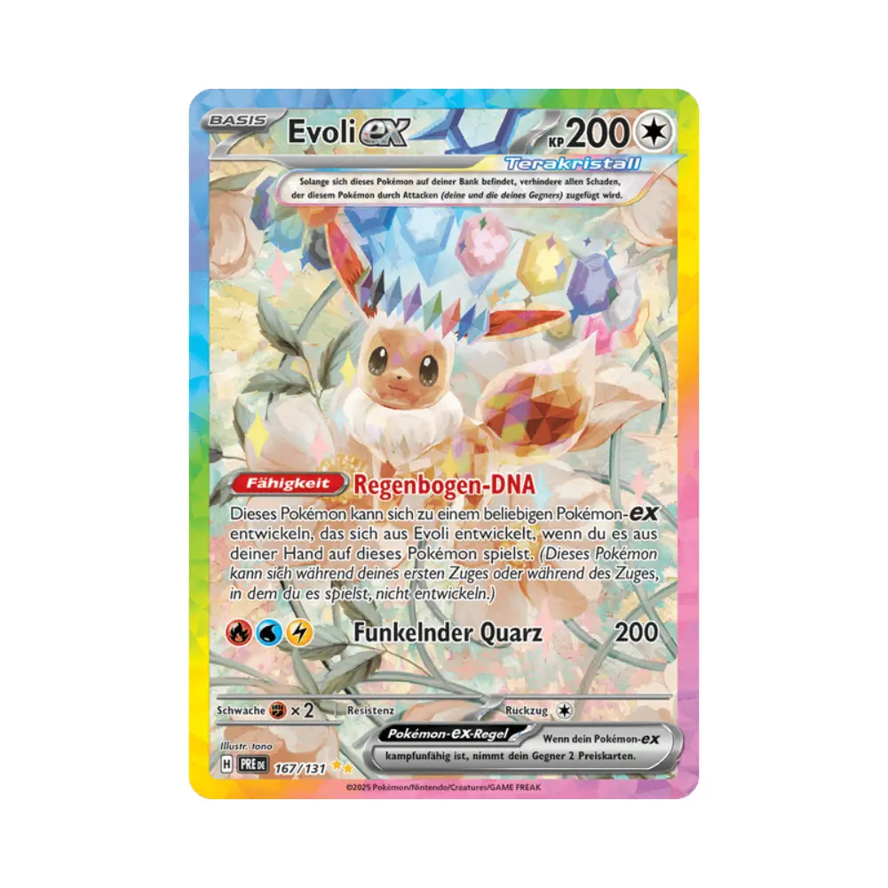 Evoli ex [Rainbow DNA | Coruscating Quartz] (Eevee ex) - Prismatic Evolutions - #167 - DE