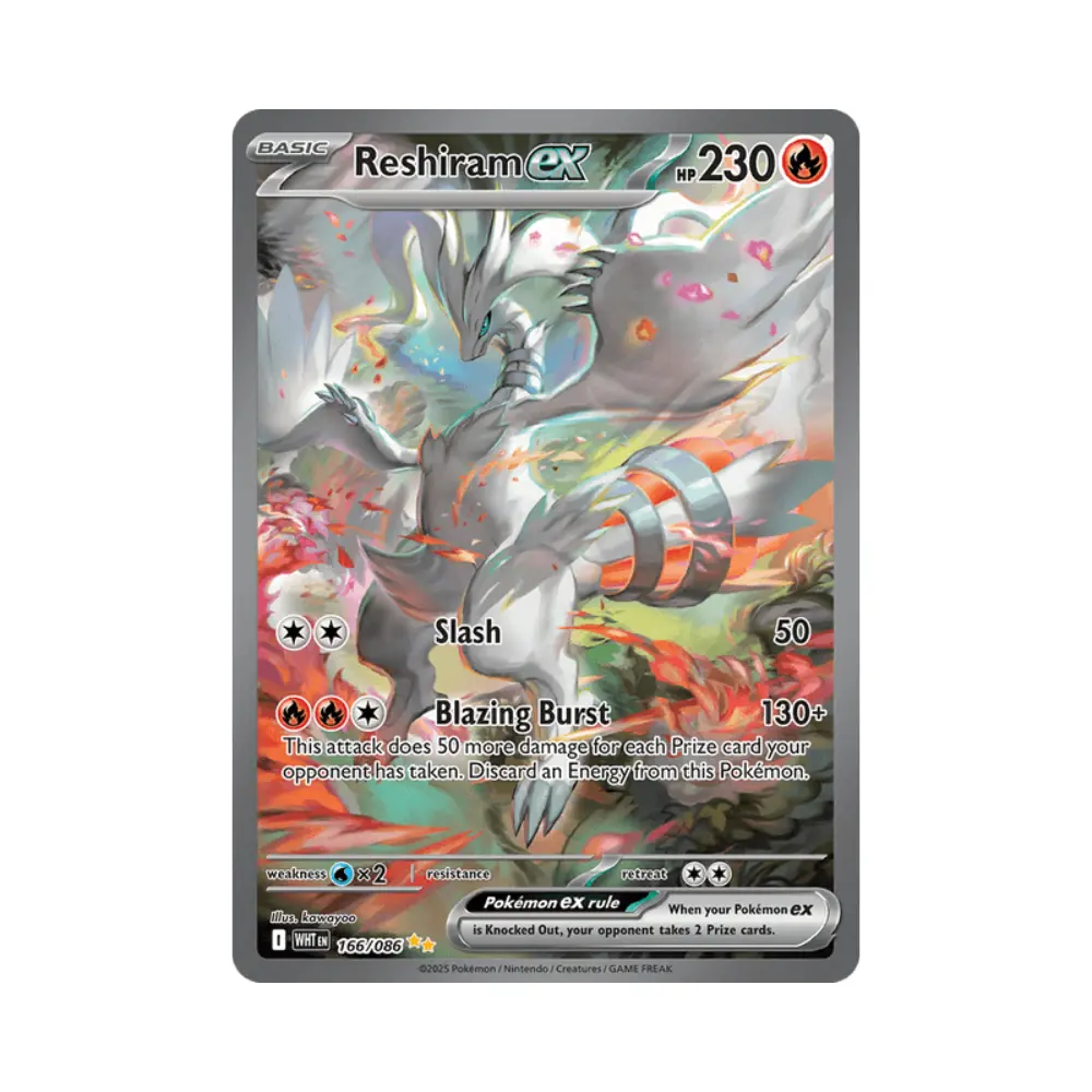 Reshiram ex [Slash | Blazing Burst] (Reshiram ex) - White Flare - #166 - DE