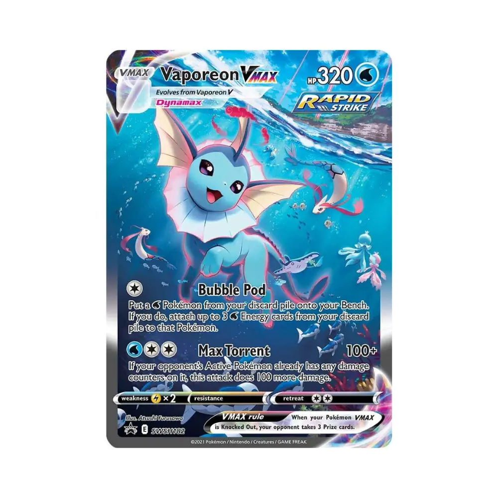 Aquana VMAX [Blubbkapsel | Dyna-Sturzbach] (Vaporeon VMAX) - SWSH Black Star Promos - #182 - DE