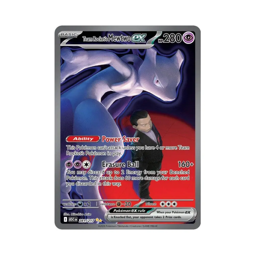 Team Rockets Mewtu ex [Power Saver | Erasure Ball] (Team Rocket's Mewtwo ex) - Ascended Heroes - #281 - DE