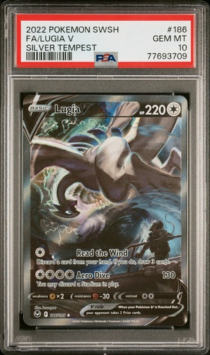 [SLAB-PSA-77693709] LUGIA V 186 POKEMON SWORD & SHIELD SILVER TEMPEST - EN - PSA GEM MT 10 - Graded Slab