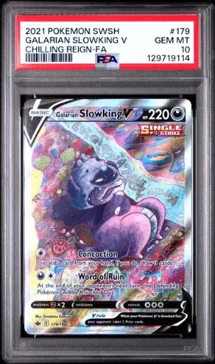 [SLAB-PSA-129719114] Galarian Slowking V 179 Chilling Reign (FA) - EN - PSA Gem MT 10 - Graded Slab
