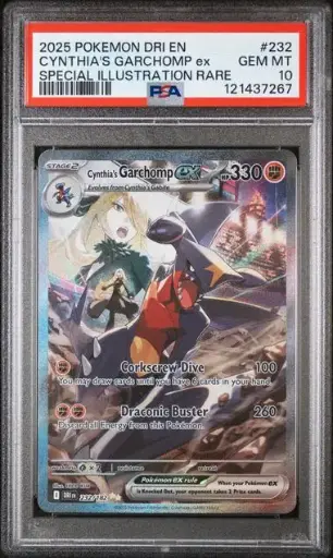 [SLAB-PSA-121437267] Cynthia's Garchomp ex 232 Destined Rivals (SIR) - EN - PSA Gem MT 10 - Graded Slab