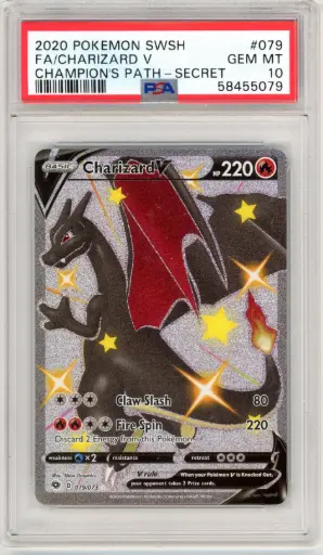 [SLAB-PSA-58455079] Charizard V (Shiny) 079 Champion's Path (Secret) - EN - PSA Gem MT 10 - Graded Slab