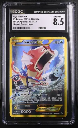 [SLAB-CGC-6142924195] Gyarados EX Secret Rare Holo 123 BREAKpoint - DE - CGC NM/MINT+ 8.5