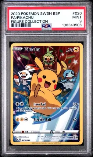 [SLAB-PSA-108343506] Pikachu Full Art Promo 020 SWSH Black Star Promos / Figure Collection - EN - PSA MINT 9