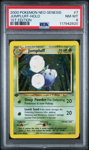 [SLAB-PSA-117942820] Jumpluff Holo 1st Edition 7 Neo Genesis - EN - PSA NM-MT 8