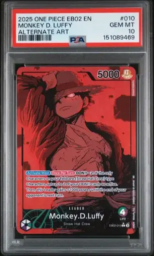 [SLAB-PSA-151089469] Monkey D. Luffy Alternate Art 010 EB02 - EN - PSA GEM MT 10