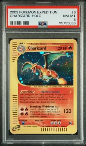 [SLAB-PSA-95795066] Charizard Holo 6 Expedition - EN - PSA NM-MT 8