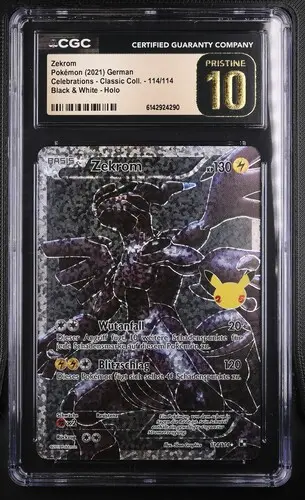 [SLAB-CGC-6142924290] Zekrom Black & White Holo 114 Celebrations Classic Collection - DE - CGC PRISTINE 10