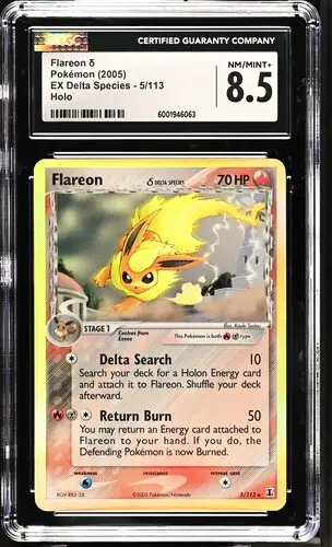[SLAB-CGC-6001946063] Flareon δ (Delta Species) Holo 5-113 EX Delta Species - EN - CGC NM-MT+ 8.5