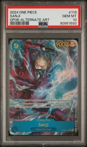 [SLAB-PSA-90951593] Sanji Alternate Art 119 One Piece OP06 - EN - PSA GEM MT 10