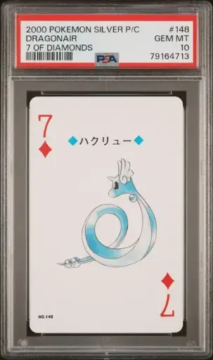 [SLAB-PSA-79164713] Dragonair 7 of Diamonds Playing Card 148 Pokémon Silver Playing Cards - JP - PSA GEM MT 10