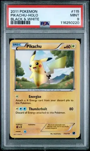 [SLAB-PSA-116250220] Pikachu Holo 115 Black & White - EN - PSA MINT 9