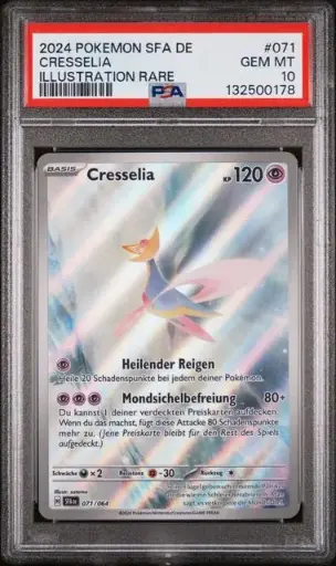 [SLAB-PSA-132500178] Cresselia Illustration Rare 071 Surging Sparks (SFA) - DE - PSA GEM MT 10