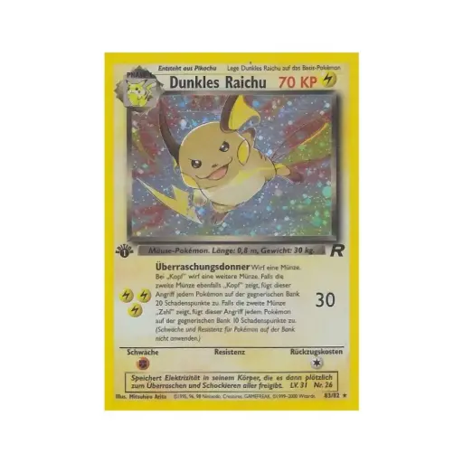 [DEK-TR-83-DE-LP] Dunkles Raichu (Dark Raichu) - Team Rocket - #83