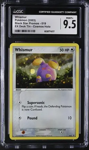 [SLAB-CGC-6038774217] Whismur Cosmos Holo Promo - EX Deck Tin 019 EX Black Star Promos - EN - CGC MINT+ 9.5