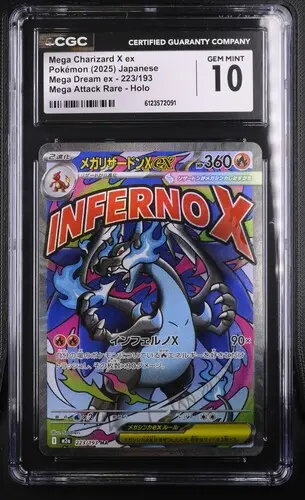 [SLAB-CGC-6123572091] Mega Charizard X ex Mega Attack Rare 223 Mega Dream ex - JP - CGC GEM MINT 10