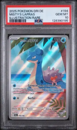 [SLAB-PSA-128390195] Misty's Lapras Illustration Rare 194 Destined Rivals - DE - PSA GEM MT 10
