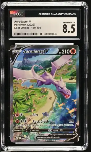 [SLAB-CGC-1401032238146] Aerodactyl V 180 Lost Origin - EN - CGC NM-MT+ 8.5