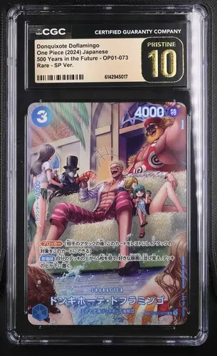 [SLAB-CGC-6142945017] Donquixote Doflamingo Rare SP Ver. OP01-073 500 Years in the Future - JP - CGC PRISTINE 10