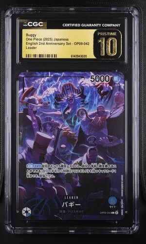 2025 One Piece English 2nd Anniversary Set Japanese Buggy (Map Text Box) #OP09-042 CGC 10 Pristine