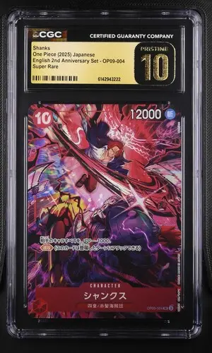 2025 One Piece English 2nd Anniversary Set Japanese Shanks #OP09-004 CGC 10 Pristine