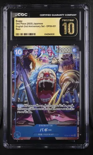 2025 One Piece English 2nd Anniversary Set Japanese Buggy #OP09-051 CGC 10 Pristine