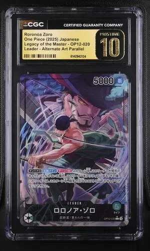 2025 One Piece Legacy of the Master (OP12) Japanese Roronoa Zoro (Map Text Box) Alt. Art #OP12-020 CGC 10 Pristine
