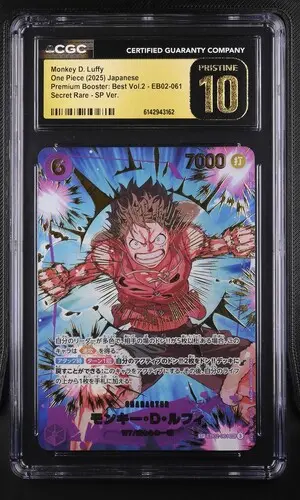 2025 One Piece Premium Booster: The Best Vol.2 (PRB-02) Japanese Monkey D. Luffy SP Ver. (SP next to number) #EB02-061 CGC 10 Pristine