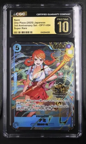 [SLAB-CGC-6142944285] 2025 One Piece 3rd Anniversary Set Japanese Nami #OP11-054 CGC 10 Pristine