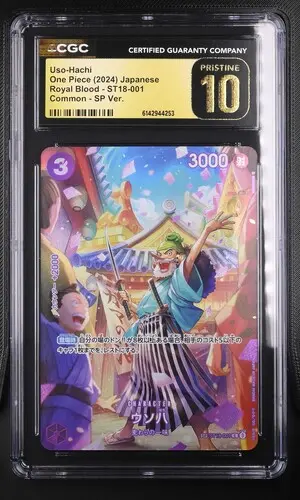 [SLAB-CGC-6142944253] 2024 One Piece Royal Blood (OP10) Japanese Uso-Hachi SP Ver. (SP next to number) #ST18-001 CGC 10 Pristine