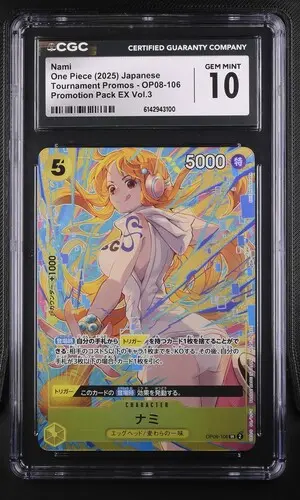 2025 One Piece Tournament Promos Japanese Nami Promotion Pack EX Vol.3 #OP08-106 CGC 10