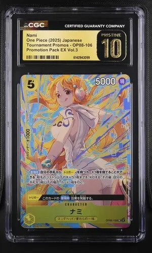 2025 One Piece Tournament Promos Japanese Nami Promotion Pack EX Vol.3 #OP08-106 CGC 10 Pristine