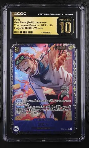 [SLAB-CGC-6144986057] 2025 One Piece Tournament Promos Japanese Koby Flagship Battle Winner #OP11-119 CGC 10 Pristine