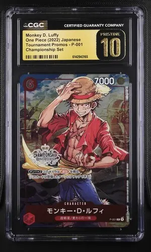 2022 One Piece Tournament Promos Japanese Monkey D. Luffy Championship Set #P-001 CGC 10 Pristine