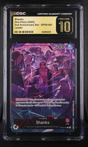 2025 One Piece 2nd Anniversary Set Shanks (Map Text Box) #OP09-001 CGC 10 Pristine